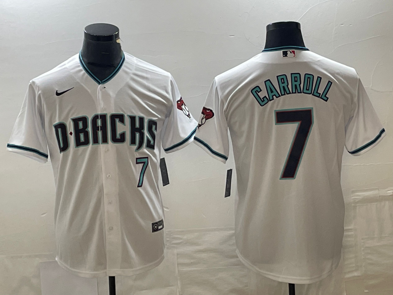 Men's Arizona Diamondbacks Corbin Carroll #7 White 2023 World Series Jersey